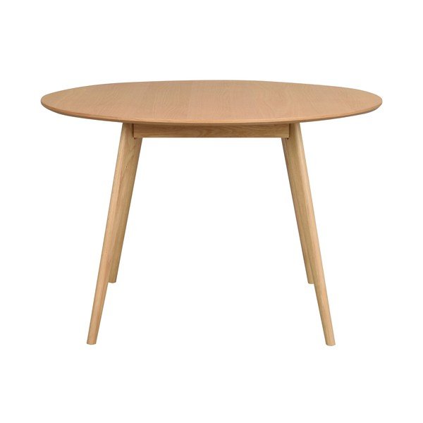 Apvalus valgomojo stalas su ąžuolo dekoro stalviršiu 115x115 cm Yumi - Rowico-image-4