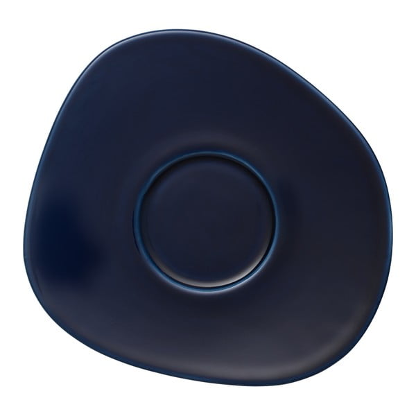 Tamsiai mėlyna porcelianinė lėkštė Villeroy & Boch Like Organic, 17,5 cm