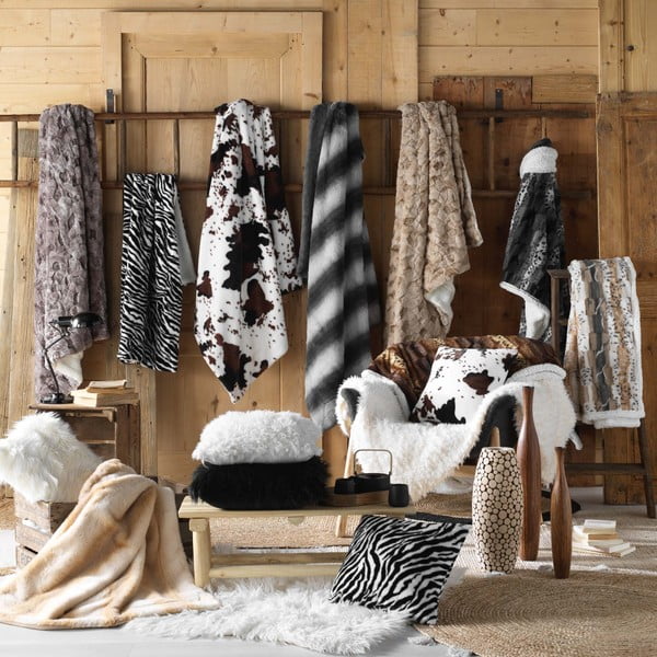 Balta iš dirbtinio kailio antklodė ir pledas 180x220 cm Mouton – douceur d'intérieur-image-4