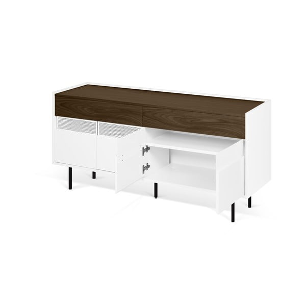 Balta komoda su riešutmedžio elementais Radio - TemaHome-image-2