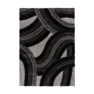 Rankų darbo iš perdirbto pluošto kilimas juodos spalvos/pilkos spalvos 160x230 cm Velvet – Flair Rugs