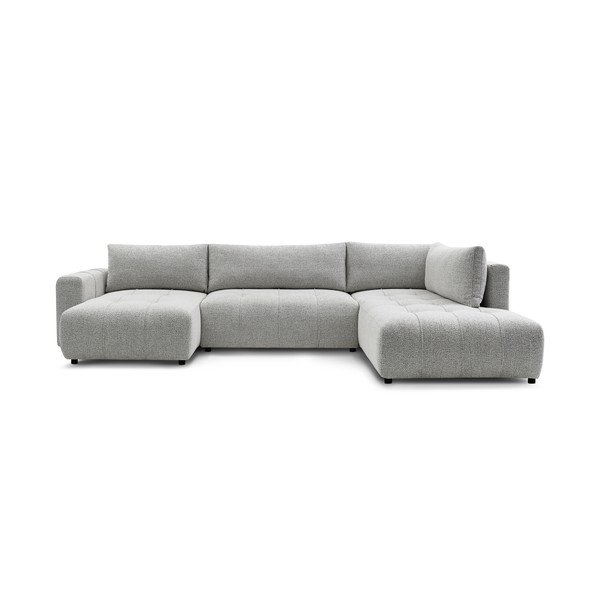 Šviesiai pilkos spalvos sulankstoma/su sandėliavimo vieta kampinė sofa (su dešiniuoju kampu/„U“ formos) Arsene – Bobochic Paris