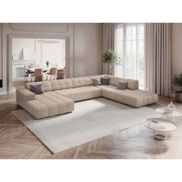Kampinė sofa smėlio spalvos (su dešiniuoju kampu/„U“ formos) Chicago – Cosmopolitan Design-image-1