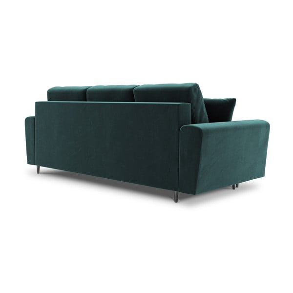 Smaragdinės spalvos iš velveto sulankstoma/su sandėliavimo vieta sofa 235 cm Kyoto – Cosmopolitan Design-image-3