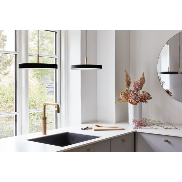 Kabantis šviestuvas juodos spalvos LED su pritemdymo funkcija ø 31 cm su metaliniu gaubtu Asteria Plus Mini – UMAGE-image-2