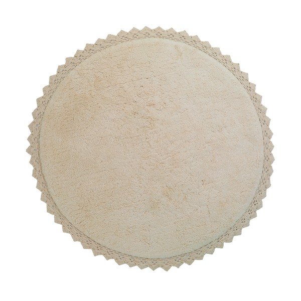 Skalbiamas/rankų darbo iš medvilnės apvalios formos kilimas kreminės spalvos ø 110 cm Perla Sable – Nattiot
