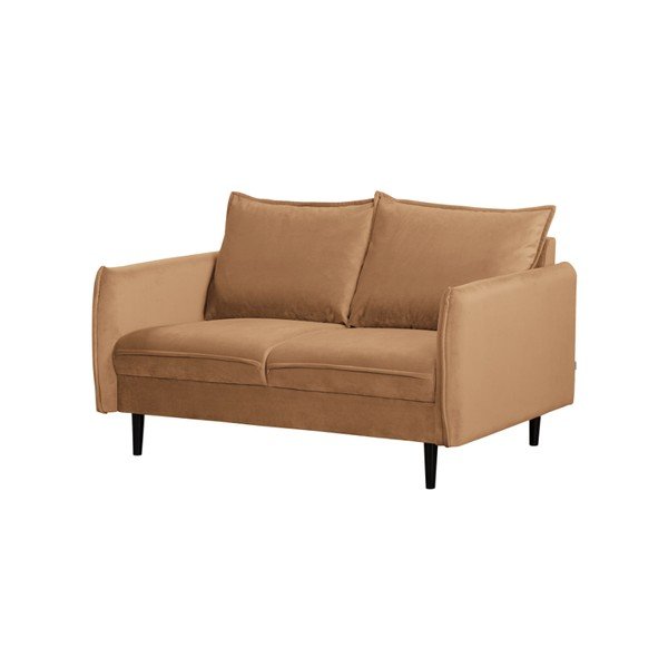Rudos spalvos iš velveto sofa 138 cm Juli – Ropez-image-1
