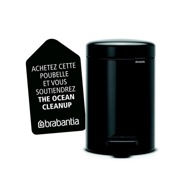 "Brabantia Newicon" juoda pedalinė šiukšliadėžė, 3 l-image-1