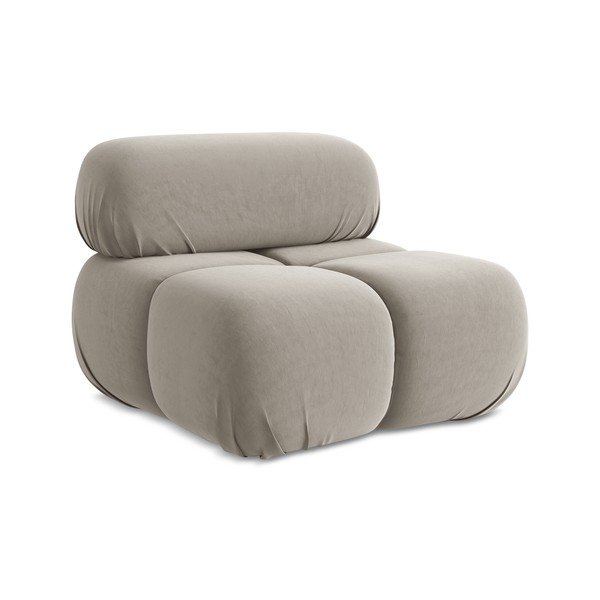 Smėlio spalvos iš velveto modulinė sofos dalis Lokua – Makamii-image-2