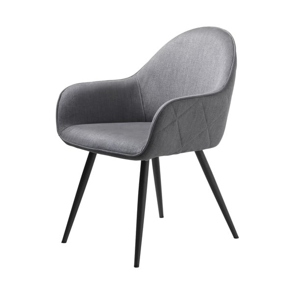 Pilkos spalvos iš audinio valgomojo kėdė su porankiais Minto – Unique Furniture-image-2
