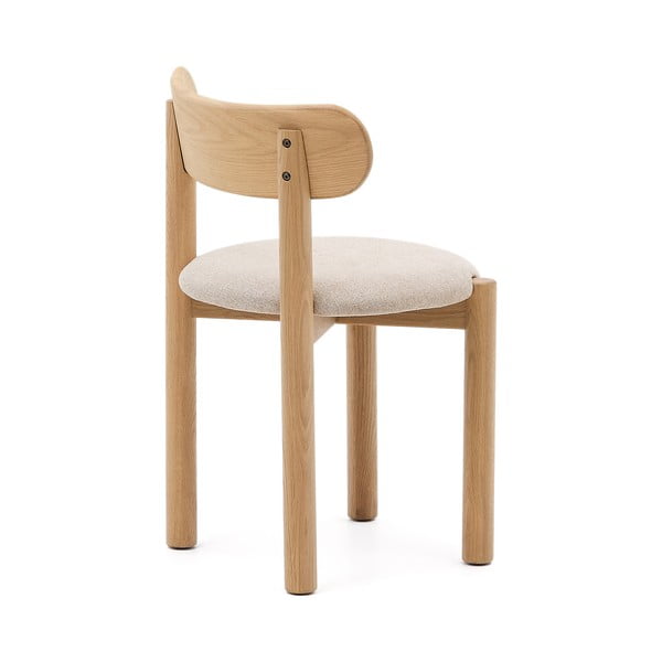 Iš ąžuolo masyvo valgomojo kėdės kreminės spalvos/natūralios spalvos 2 vnt. Nebai – Kave Home-image-4