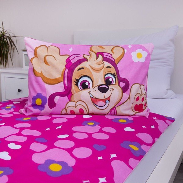 Rožinės spalvos iš medvilnės vaikiška patalynė vaikiškai lovai 100x135 cm Paw Patrol "Pawsome friendships grow" – Jerry Fabrics-image-3