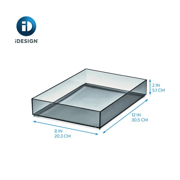 Matinis juodas vonios kambario kosmetikos organizatorius, pagamintas iš perdirbto plastiko - iDesign-image-4