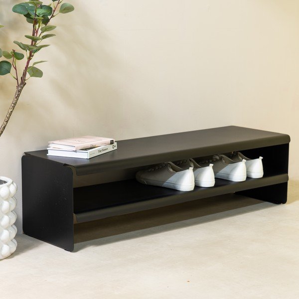 Juodos spalvos iš plieno spintelė batams 101,5x28x31 cm Linea – Spinder Design-image-1