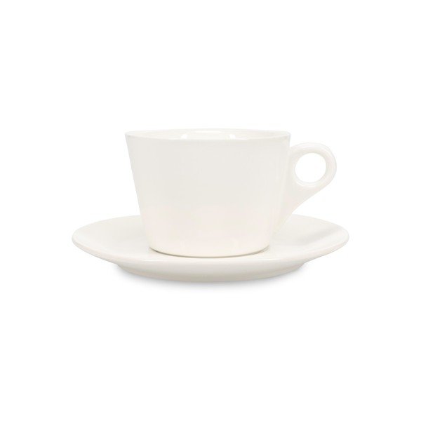 Baltos spalvos iš porceliano puodelis latte kavai 280 ml Barista – BonBistro-image-1