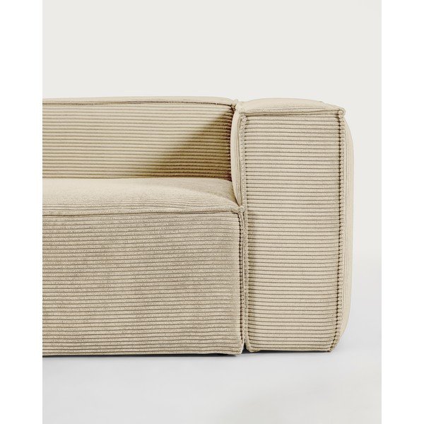 Smėlio spalvos sofa iš kordinio velveto 240 cm Blok – Kave Home-image-2