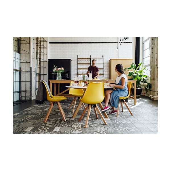 2 baltų kėdžių su bukmedžio pagrindu rinkinys Bonami Essentials Gina-image-1