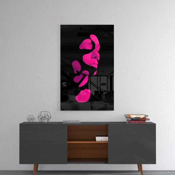 Paveikslas ant stiklo Insigne Fragmented Pink-image-1