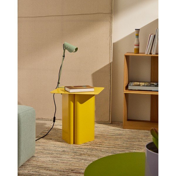 Žalios spalvos iš metalo stalinis šviestuvas su segtuku (aukštis 51 cm) Jula – Kave Home-image-1