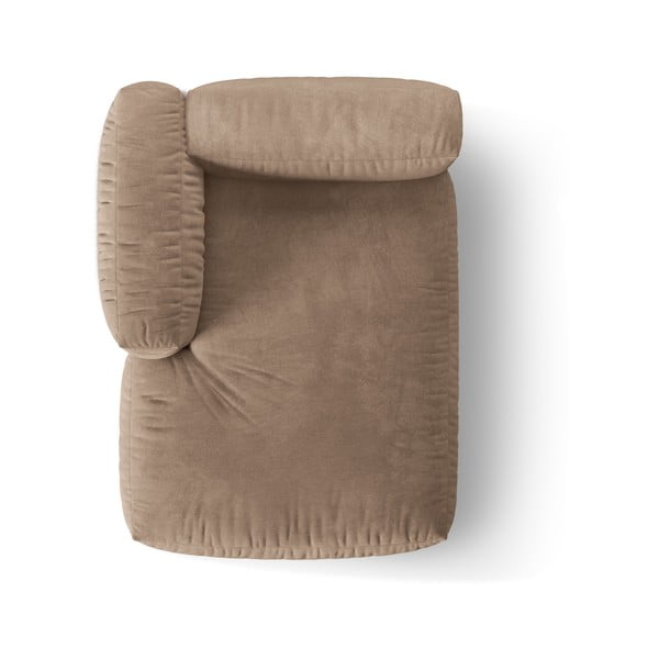 Šviesiai rudos spalvos iš velveto modulinė sofos dalis (su kairiuoju kampu) Martina – Micadoni -image-4