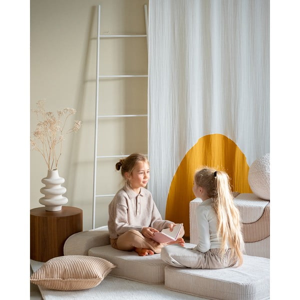 Kreminės spalvos iš kordinio velveto vaikiškas krėslas Flip – Wigiwama-image-1