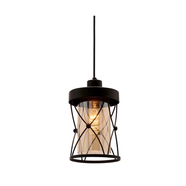Juodas pakabinamas šviestuvas ø 15 cm Agar - Candellux Lighting-image-1