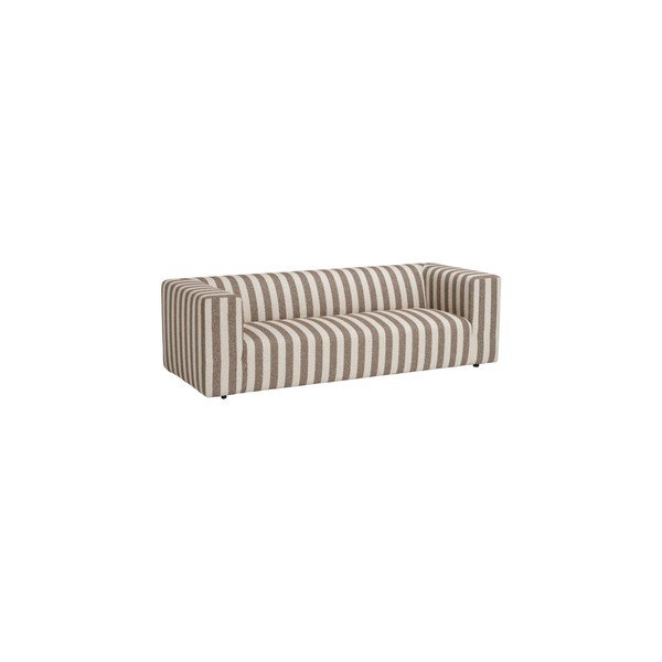 Rudos spalvos/kreminės spalvos sofa iš šenilinio audinio 220 cm Lisa – Ellos Home