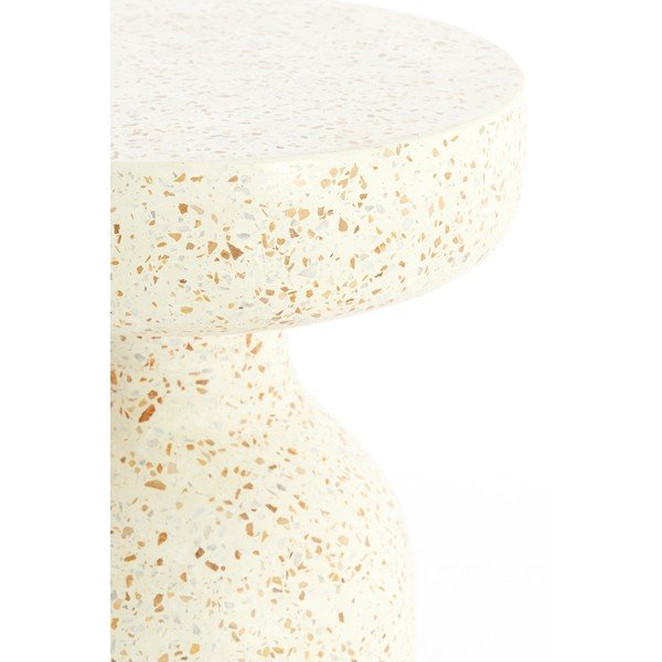 Iš terrazo cemento apvalios formos šoninis stalas ø 32 cm Moravit – Light & Living-image-3