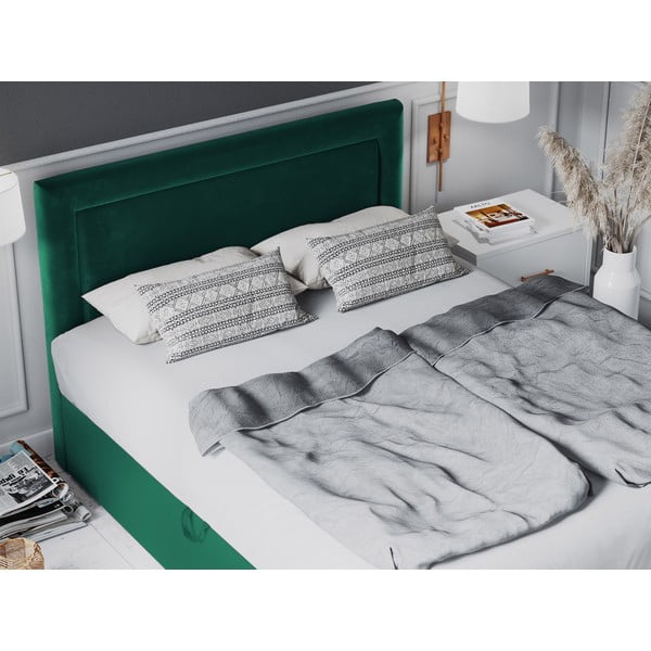 Žalia aksominė dvigulė lova Mazzini Beds Yucca, 200 x 200 cm-image-4
