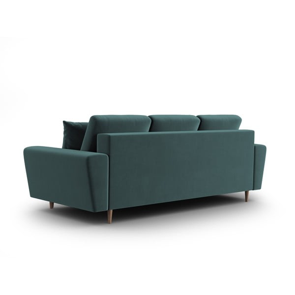 Smaragdinės spalvos iš velveto sulankstoma/su sandėliavimo vieta sofa 235 cm Kyoto – Cosmopolitan Design-image-3