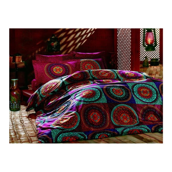Ranforce medvilninė paklodė su paklode dvigulei lovai Gipsy Classic, 200 x 220 cm