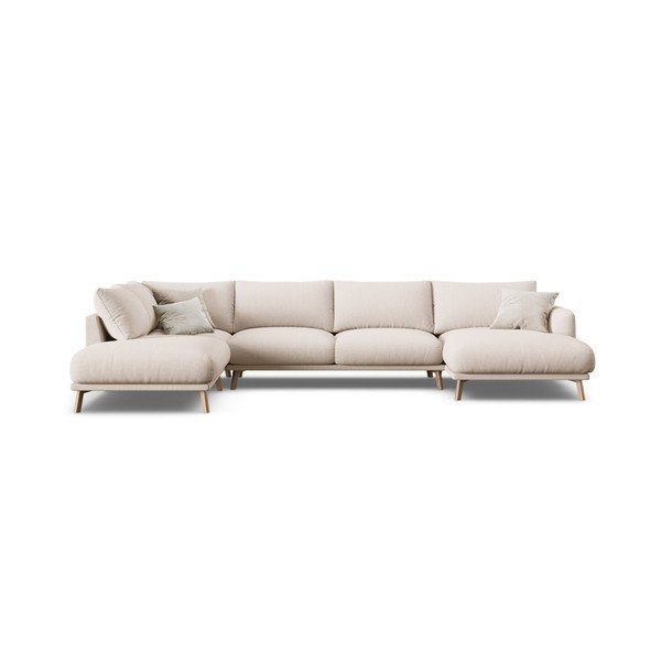 Smėlio spalvos kampinė sofa („U“ formos) Naomi – Micadoni -image-2