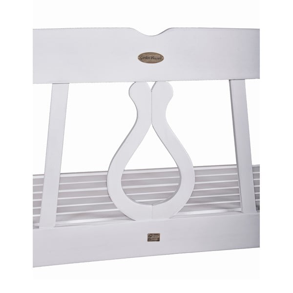 Medžio masyvo sodo suoliukas baltos spalvos Arcadia – Garden Pleasure-image-2