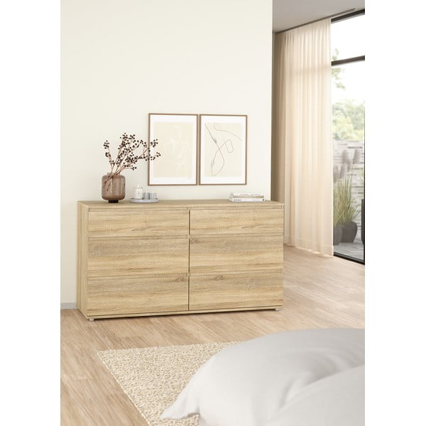 Žema šoninė spintelė natūralios spalvos iš ąžuolo 153x84 cm Nova – Tvilum-image-1