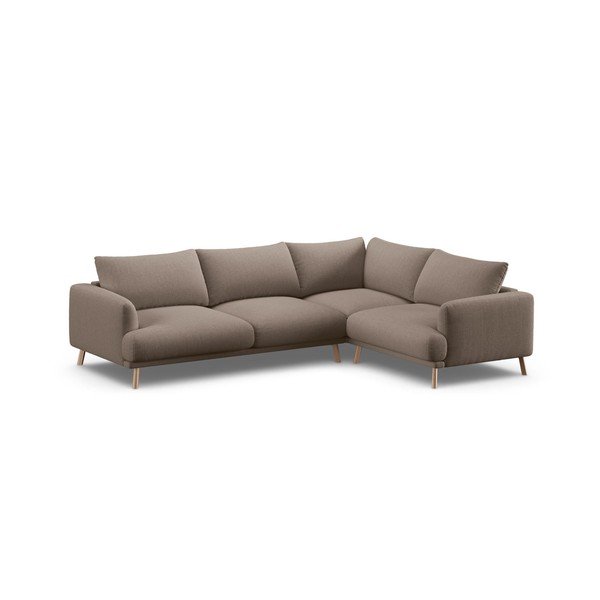 Taupe spalvos kampinė sofa (su dešiniuoju kampu/su gultu) Naomi – Micadoni 