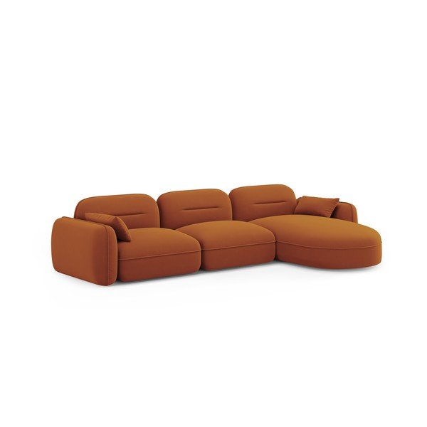 Iš velveto kampinė sofa oranžinės spalvos (su dešiniuoju kampu) Audrey – Interieurs 86-image-2