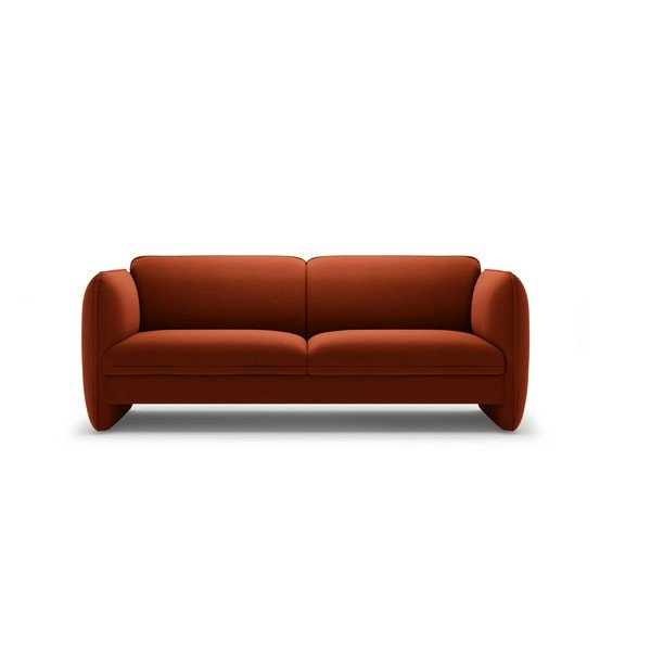 Raudonos plytų spalvos sofa iš velveto 204 cm Georgia – Micadoni 