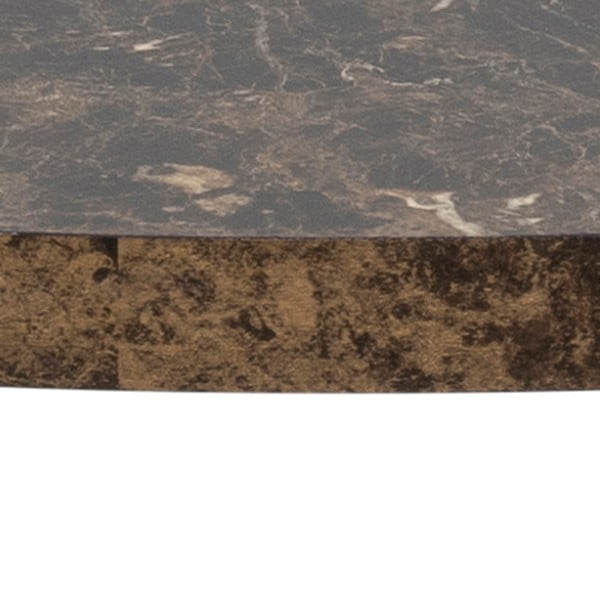 Juodai rudas konferencijų stalas su marmuro apdaila Actona Amble, ⌀ 77 cm-image-1