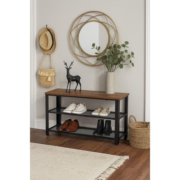 Juodos spalvos iš plieno spintelė batams 80x45x30 cm Arne – Bonami Essentials-image-1