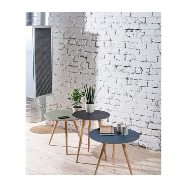 Ąžuolinis staliukas su juodu stalviršiu Gazzda Arp, ⌀ 55 cm-image-1