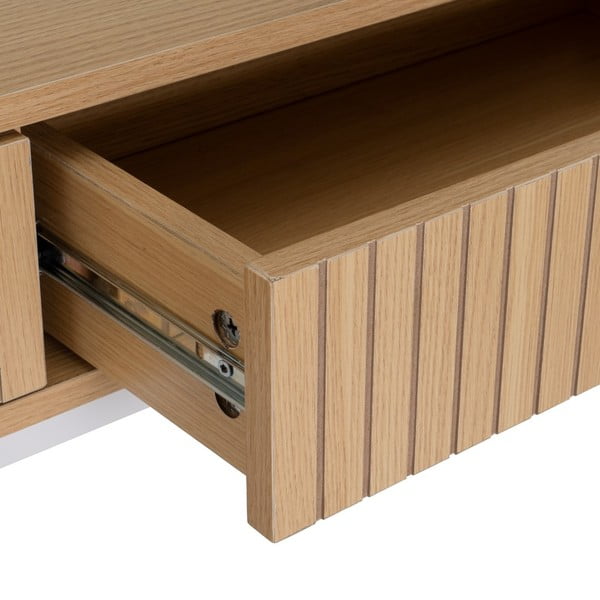Natūralios spalvos konsolinis staliukas iš ąžuolo 30x100 cm Mid-Lines – Casa Selección-image-3