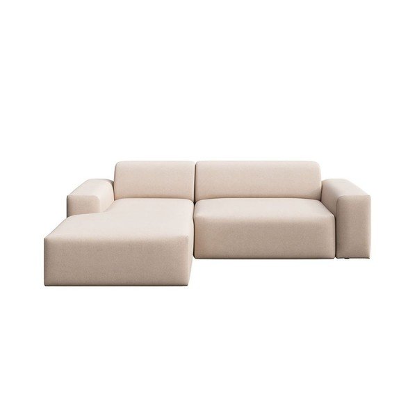 Smėlio spalvos iš velveto kampinė sofa (su kairiuoju kampu/su gultu) Villet – Rodier