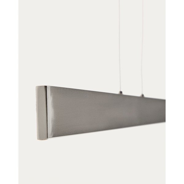 Sidabrinės spalvos kabantis šviestuvas LED su metaliniu gaubtu Boadella – Kave Home-image-4