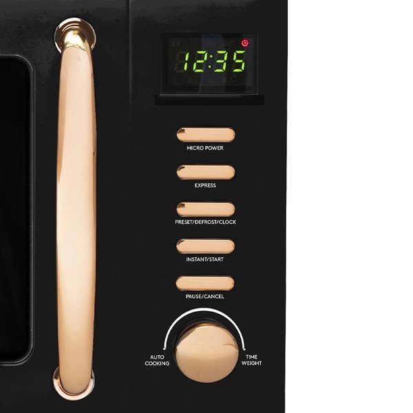 Juodos spalvos mikrobangų krosnelė Black & Copper – Haden-image-2