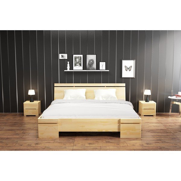 Dvigulė lova iš pušies medienos su daiktadėže SKANDICA Sparta Maxi, 140 x 200 cm-image-1