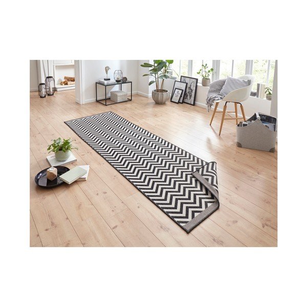 Juodos ir kreminės spalvų dvipusis itin atsparus "Bougari Twin Supreme Mismo", 80 x 350 cm-image-1