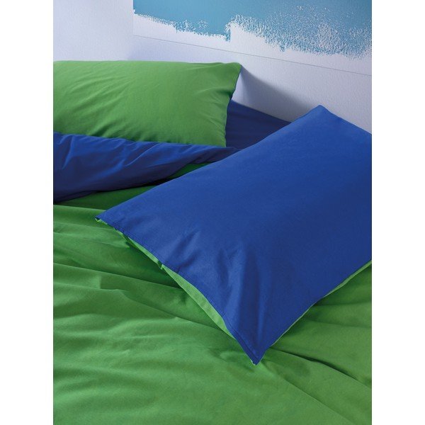Žalios spalvos/mėlynos spalvos iš ranforce medvilnės dvigulė/itin ilga patalynė su paklode/4 dalių 200x220 cm Sage – Mijolnir-image-3