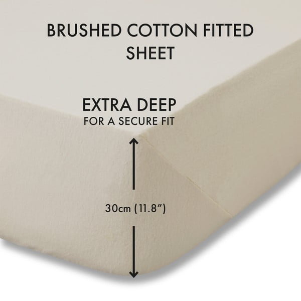 Smėlio spalvos medvilninė paklodė 135x190 cm - Catherine Lansfield-image-3