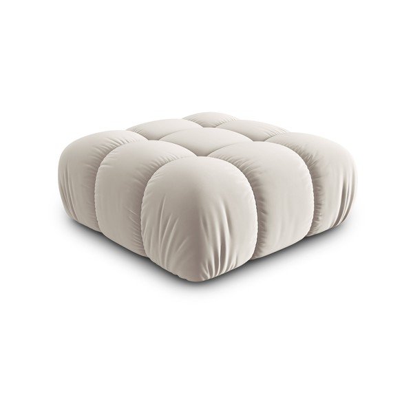 Iš velveto modulinė taburetė smėlio spalvos Bellis – Micadoni -image-3