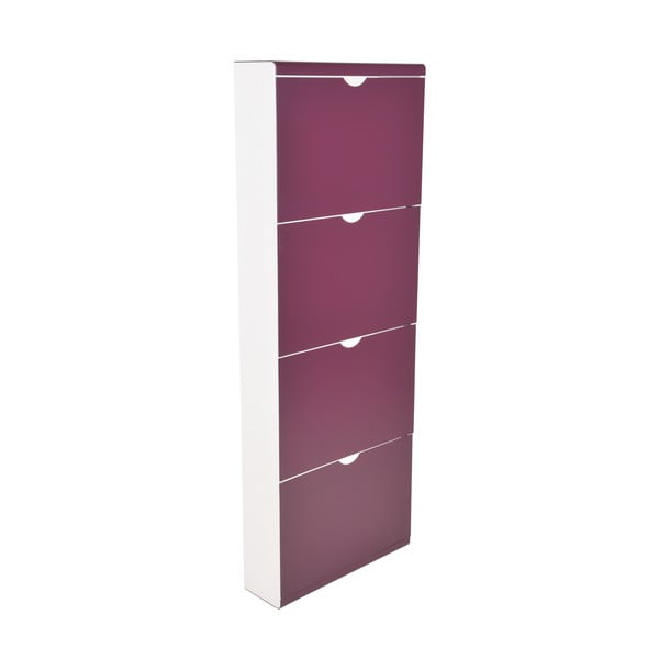 Violetinės spalvos iš metalo atlenkiama spintelė batams 51x138x16 cm – Household Pleasure-image-1